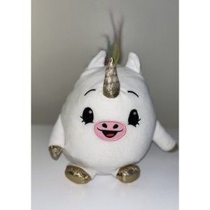 Moose White Unicorn With Rainbow Hair 8”Plush Stuffed Animal